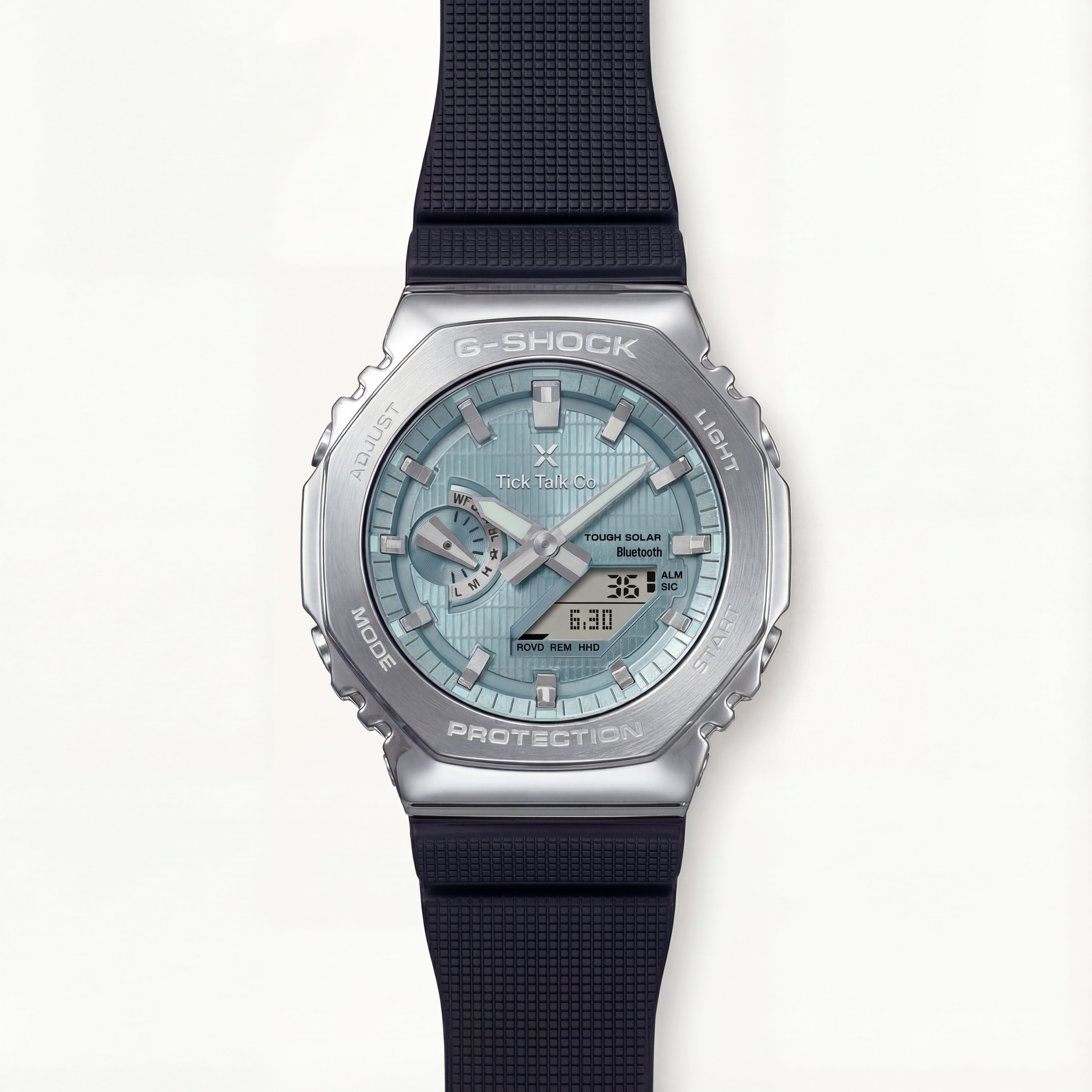 Men’s Analog-Digital Tough Solar Bluetooth Watch with Blue Dial & Resin Strap