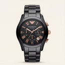 Midnight Black Rose-Gold Chronograph Ceramic Watch