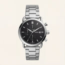 Classic Black Dial Stainless Steel Chronograph Watch