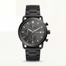 Matte Black Minimal Chronograph Stainless Steel Watch