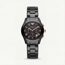 Black Ceramic Rose-Gold Accent Chronograph Watch
