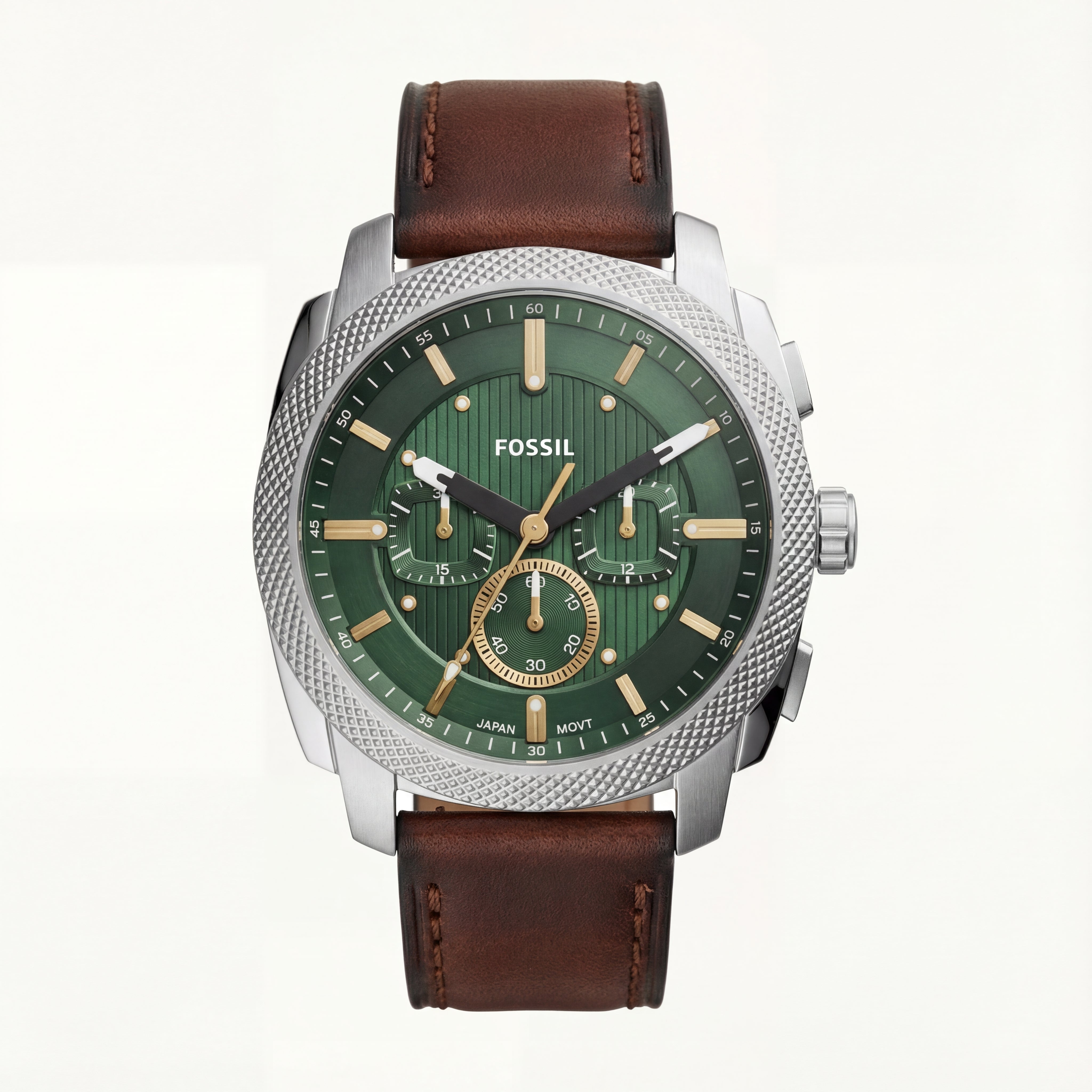 Emerald Green Chronograph Leather Strap Men’s Watch