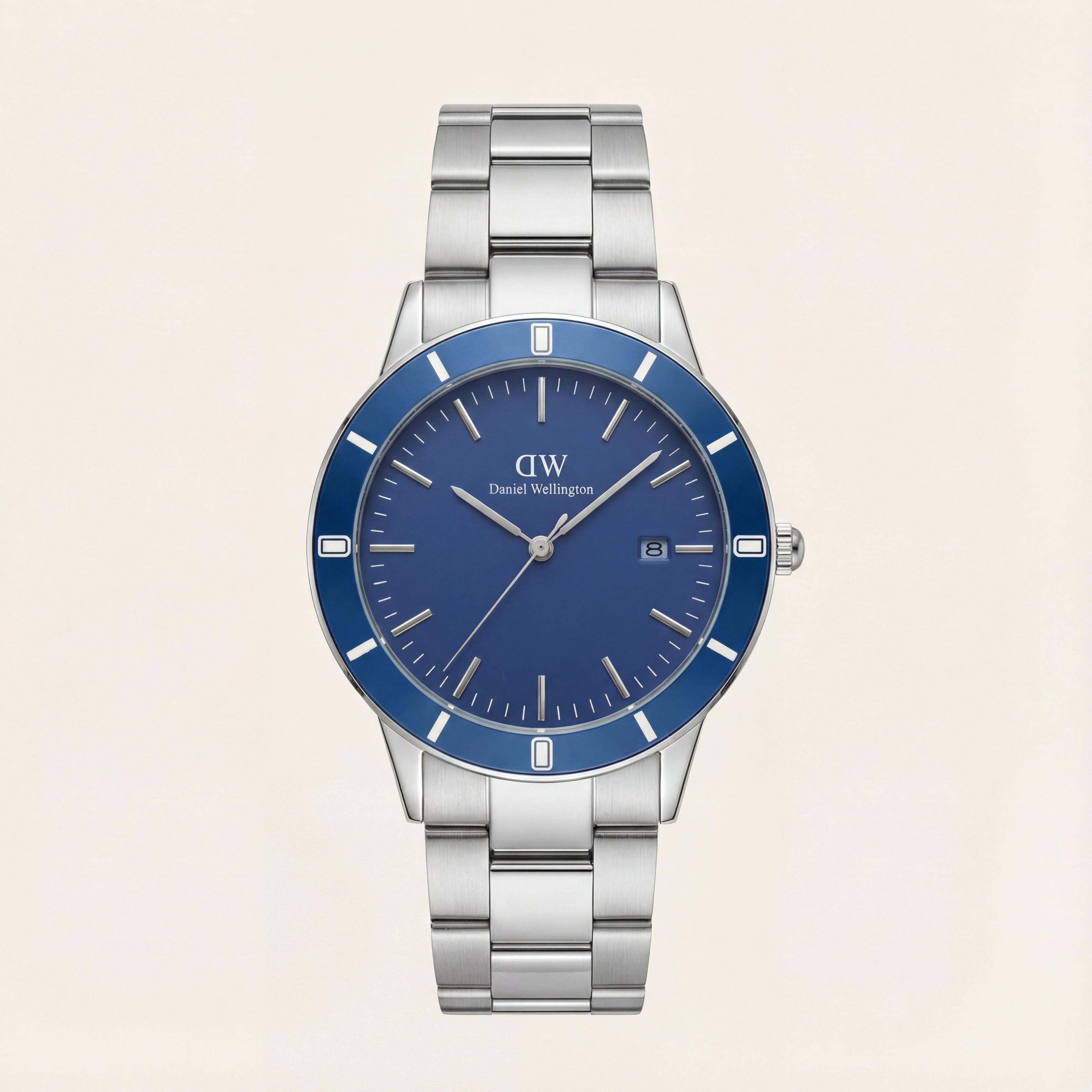 Silver Blue Dial Minimalist Men’s Watch