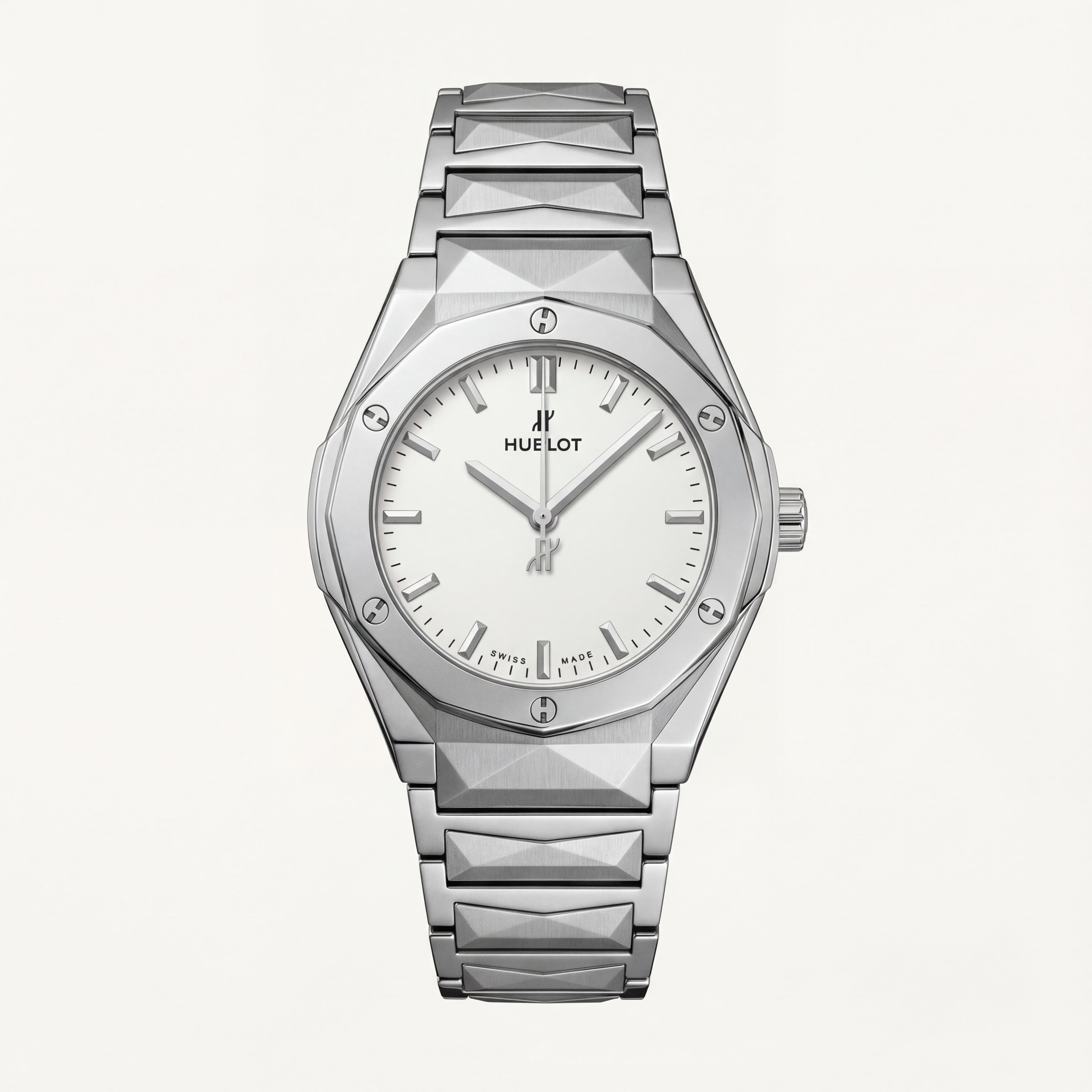Silver White Luxury Steel Men’s Watch with Minimal Dial