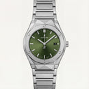 Silver Steel Green Sunburst Dial Luxury Men’s Watch