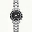 Silver Steel Black Chronograph Dial Men’s Watch