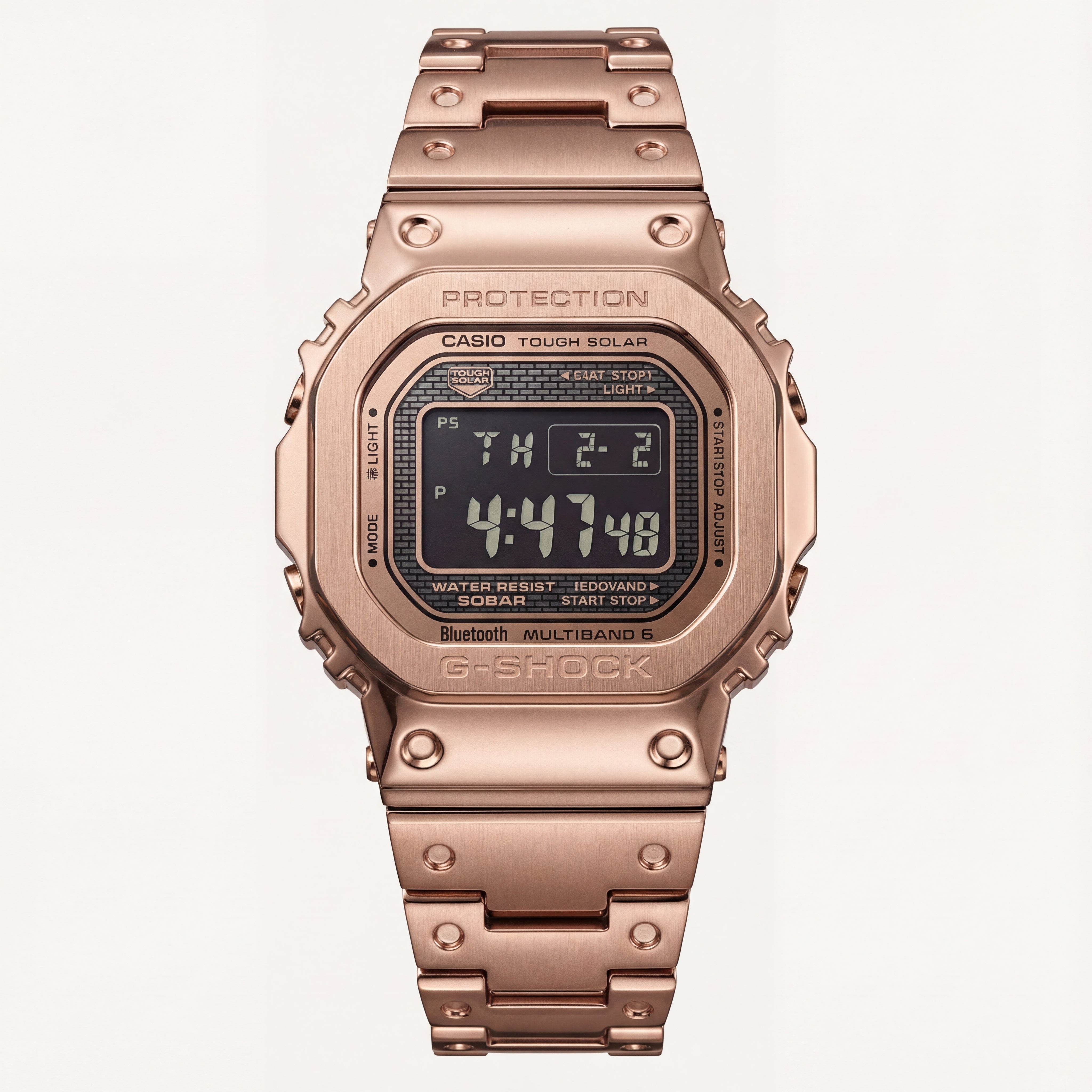 Rose Gold Square Digital Metal Men’s Watch