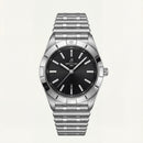 Silver Steel Black Dial Minimalist Men’s Watch