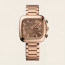 Rose Gold Square Chronograph Men’s Watch with Day–Date Display