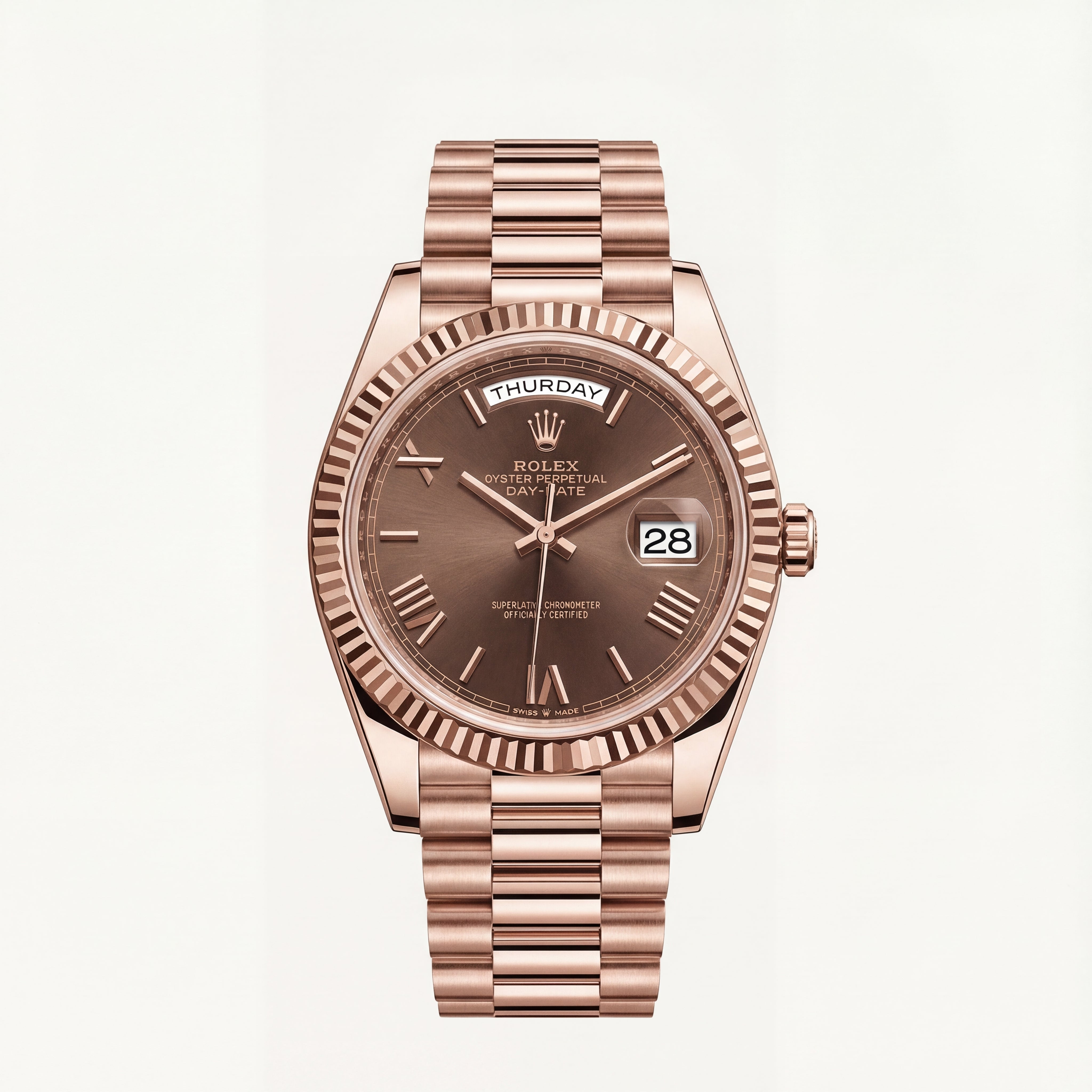 Rose Gold Day-Date Classic Roman Dial Men’s Watch