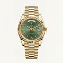Gold Day-Date Green Sunray Roman Dial Men’s Watch
