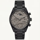 Matte Black Industrial Chronograph Men’s Watch with Grey Dial