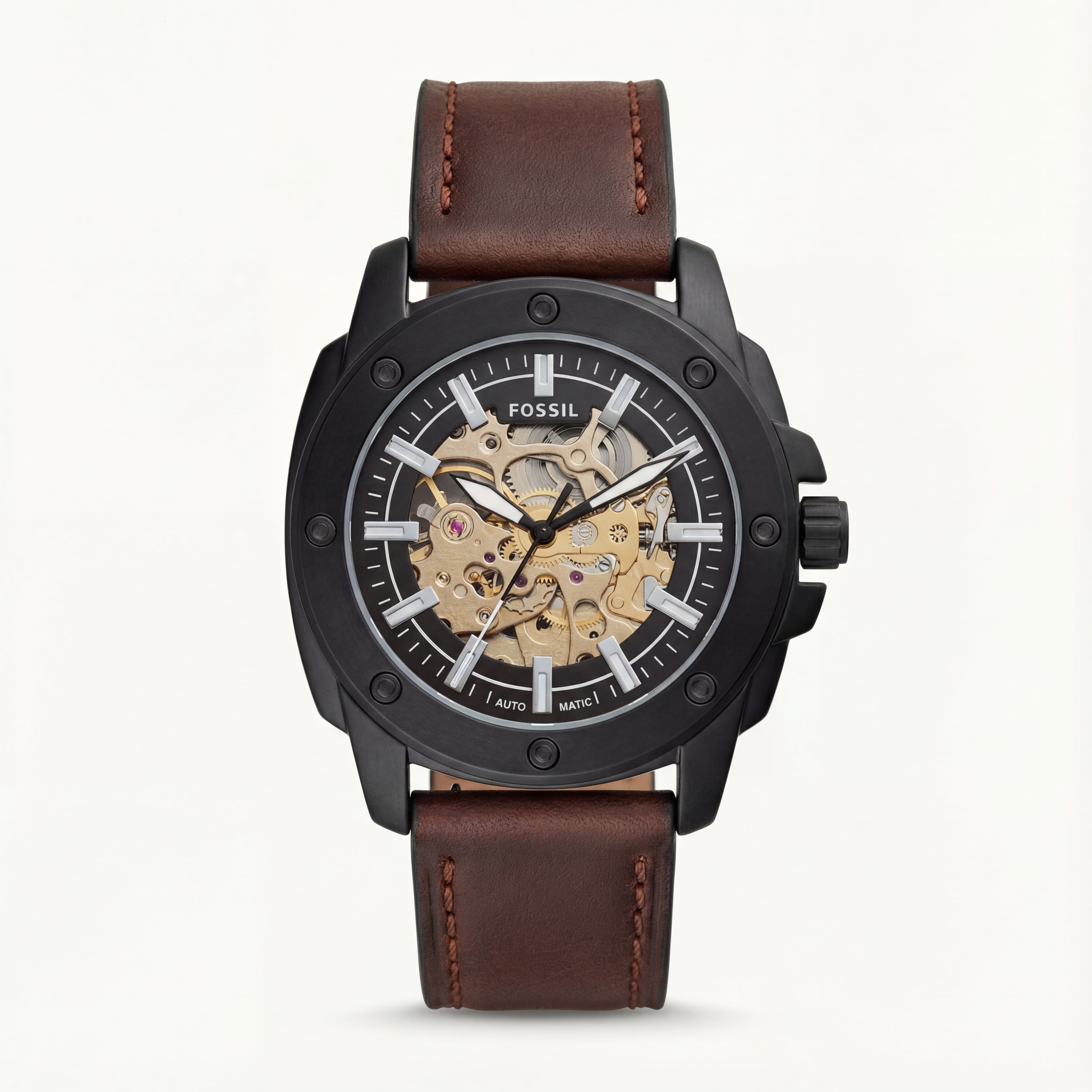 Vintage Black Skeleton Dial Men’s Automatic Watch
