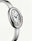 Oval Silver Roman Dial Bangle Watch – Timeless Parisian Elegance Edition
