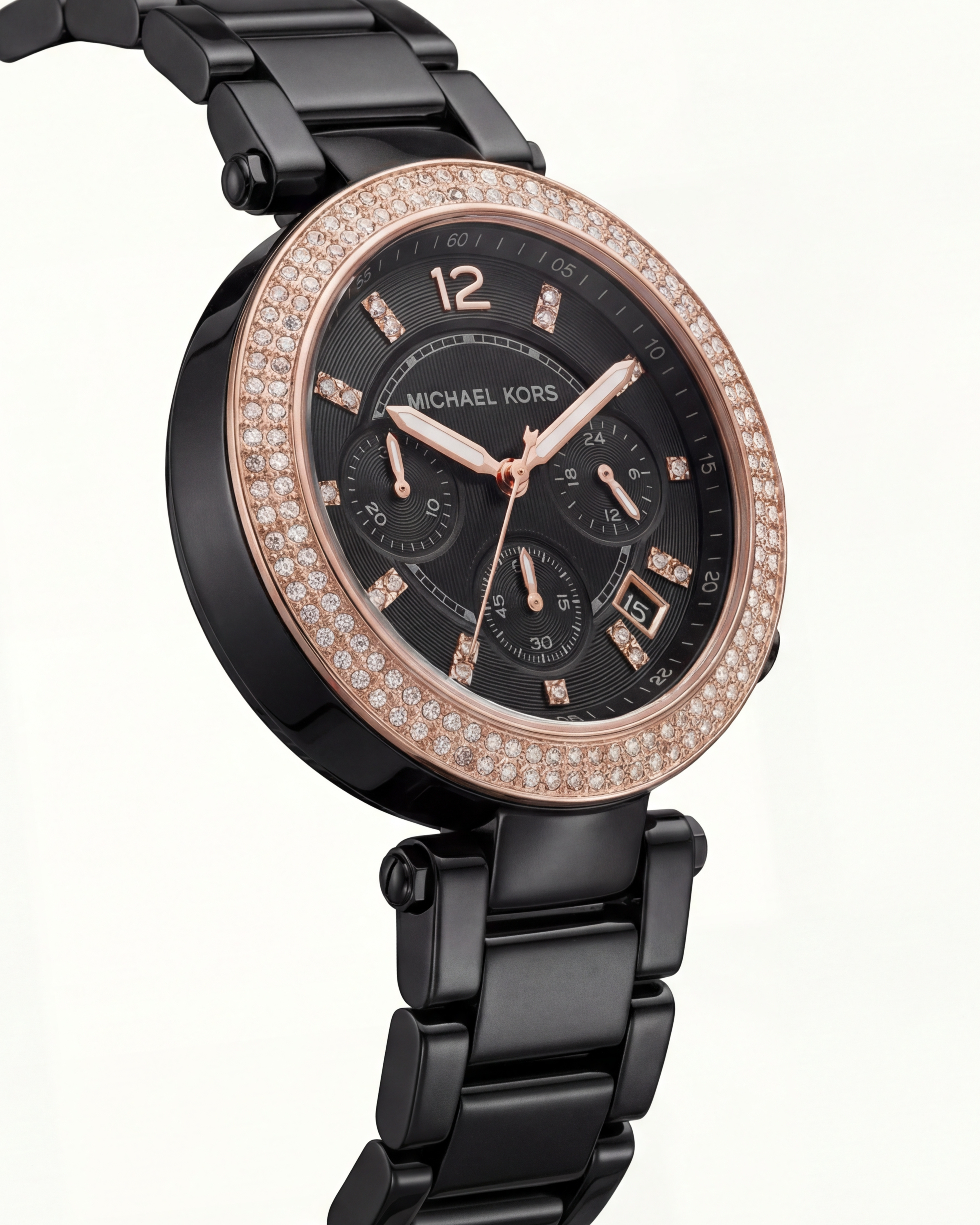 Midnight Rose Black Crystal Chronograph – Signature Luxe Edition