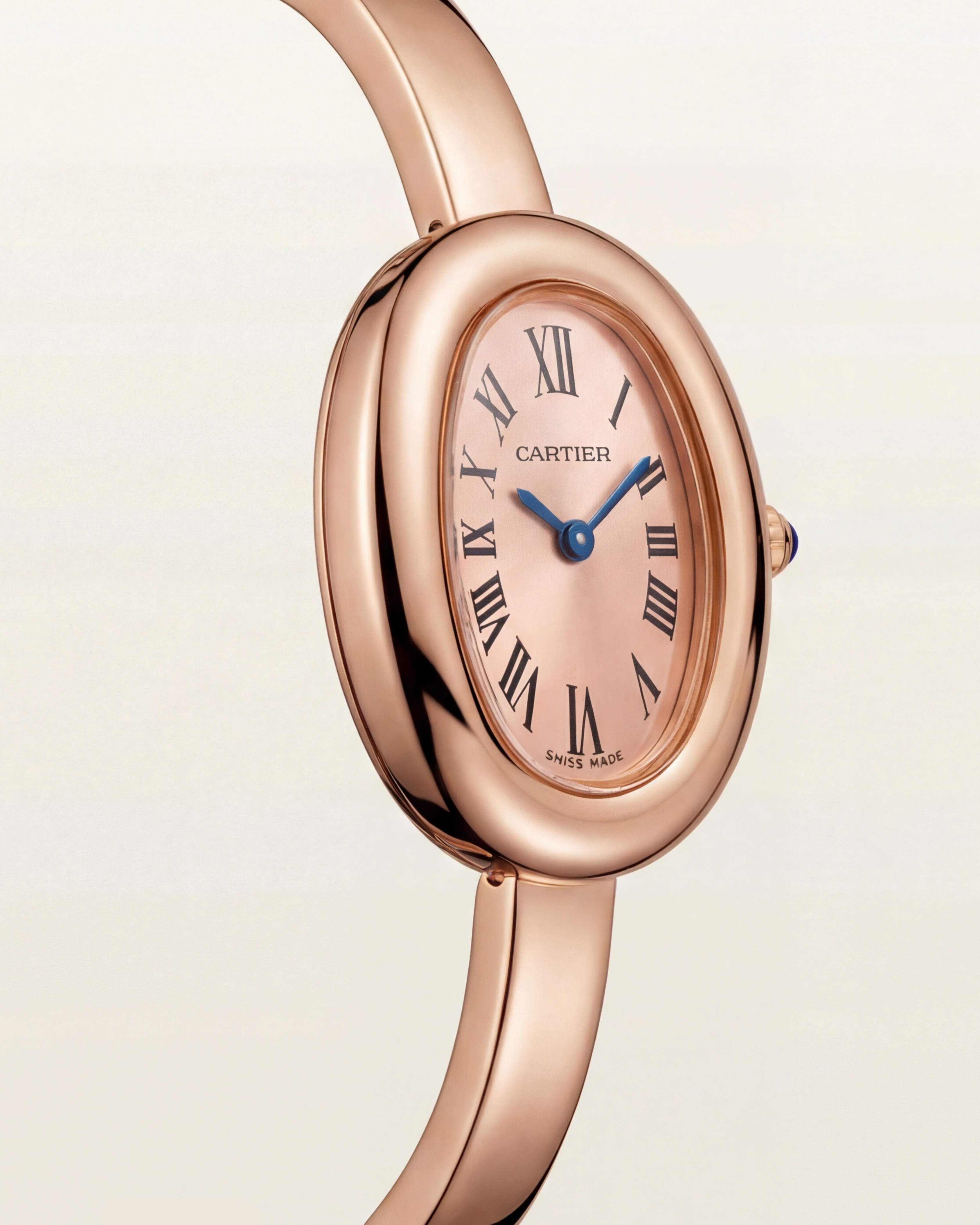 Blush Oval Roman Dial Bangle Watch – Rose Gold Signature Heritage Edition