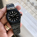 Premium Black Stainless Steel Automatic Watch Black Textured Dial Integrated Bracelet Luxury Watch – Men