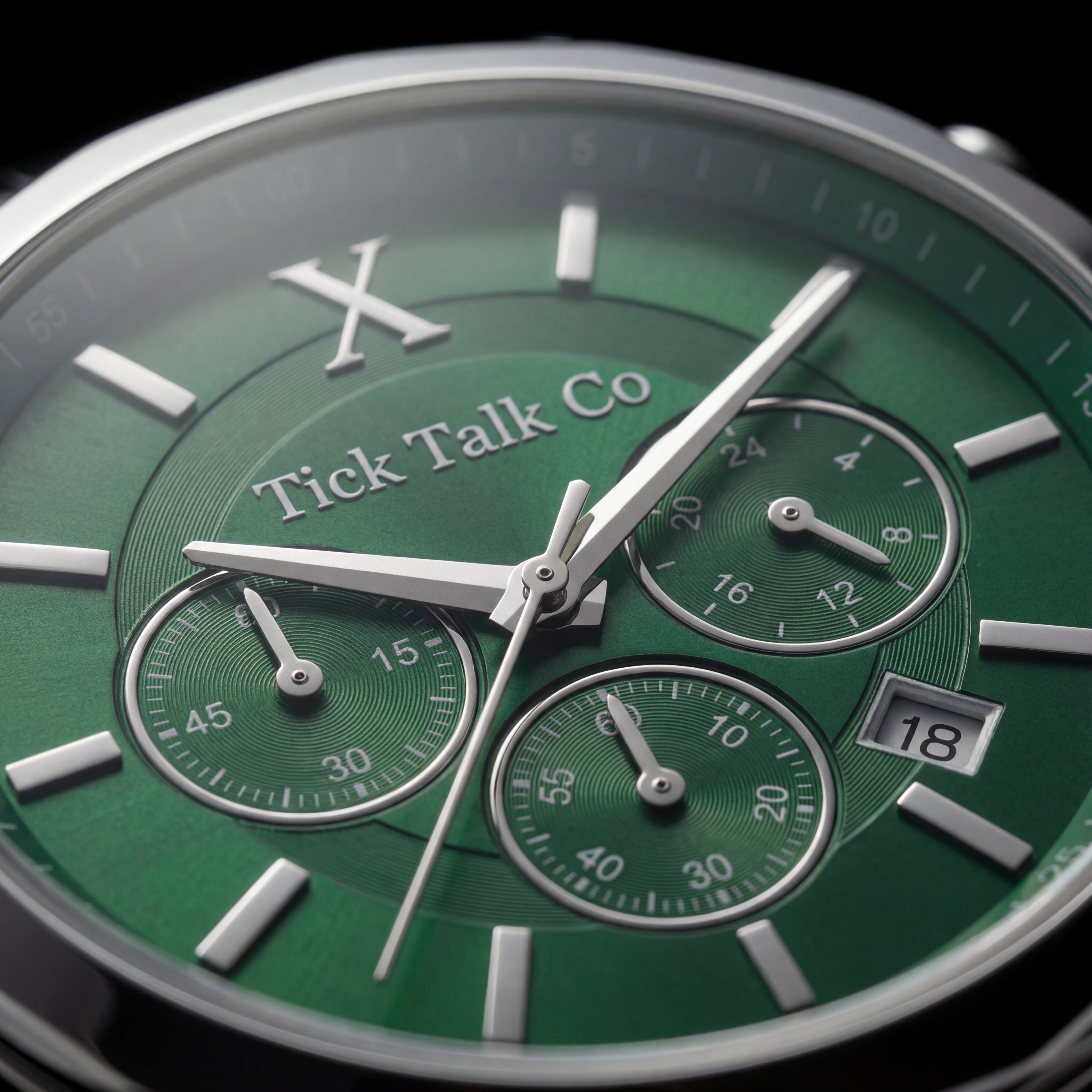 Centrix Emerald Green Chronograph Silver Edition