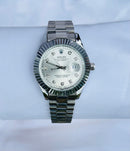 Premium Silver Luxury Watch Ice Silver Dial Diamond Style Hour Markers Fluted Bezel Jubilee Bracelet Classic Luxury Watch – Men