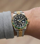 Premium Two-Tone GMT Style Luxury Watch Green Black Bezel Jubilee Bracelet Classic Business Watch – Men