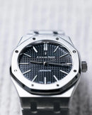 Premium Silver Stainless Steel Automatic Watch Black Textured Dial Octagonal Bezel Classic Luxury Watch – Men
