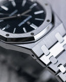 Premium Silver Stainless Steel Automatic Watch Black Textured Dial Octagonal Bezel Classic Luxury Watch – Men