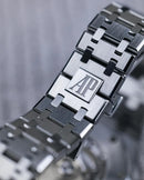 Premium Silver Stainless Steel Automatic Watch Black Textured Dial Octagonal Bezel Classic Luxury Watch – Men