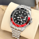 Premium Silver GMT Style Luxury Watch Black Red Coke Bezel Jubilee Bracelet Classic Luxury Watch – Men
